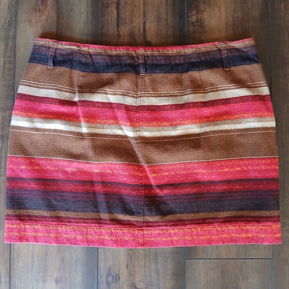 Old Navy tweed basket weave red stripe lined skirt women's size 12 - Picture 2 of 8